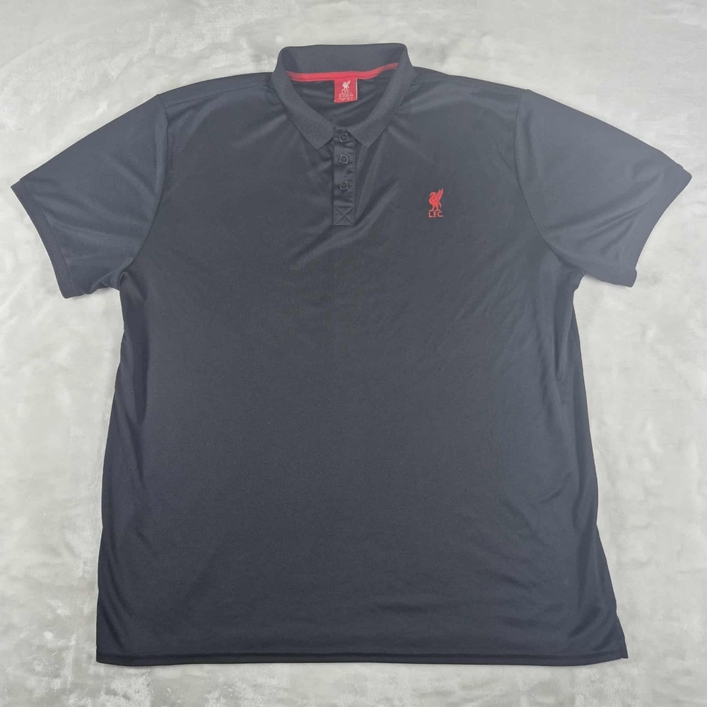 Liverpool Football Club Polo Shirt Men's 2XL XXL Black Short Sleeve‎ Casual LFC